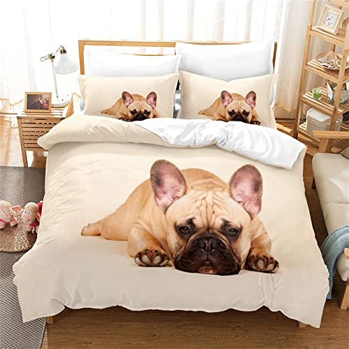 Funda Nordica Cama 150 Bulldog Franc&eacute;S, Juego de Ropa de Cama Microfibra Funda Edredon 220x240 cm...