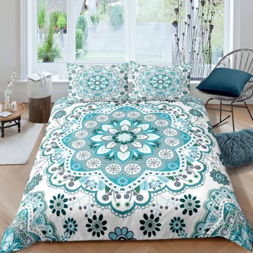 Funda Nordica Cama 90 Datura Azul y Blanca Juego de Funda Edredon 135x200 cm Magnolias Cian Ropa de...