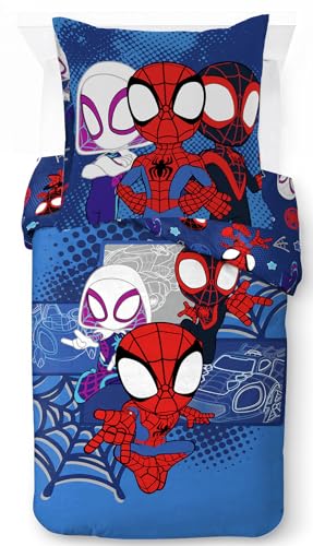 Jay Franco Juego de Cama de Spiderman Marvel Spidey y Sus Amigos con Funda de edred&oacute;n para Cama...