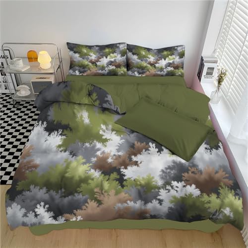 Funda de Nordica Cama 135/150, Juego de Funda de Edredon Hierba De Camuflaje Abstracta Suave...