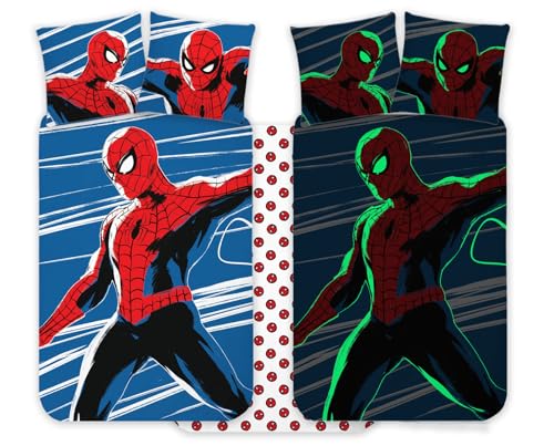 Spiderman Ropa de cama de 100 x 135 cm, funda de almohada de 40 x 60 cm, 100 % algod&oacute;n, ropa de...