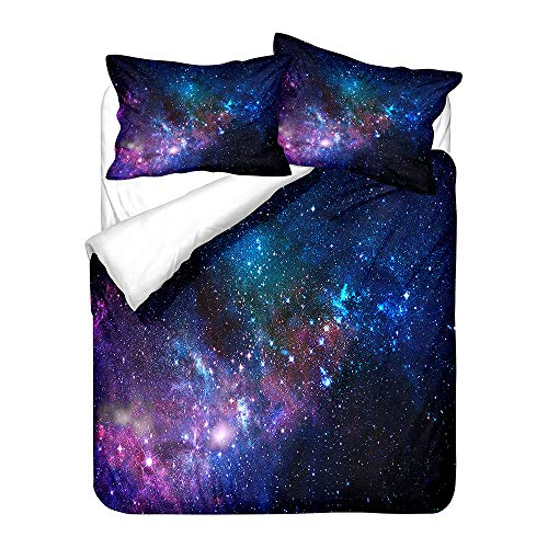 WENYA Ropa de Cama Galaxia Estrellado Cielo 3D Planeta Estrellas Misterioso Espacio Juego de Cama...