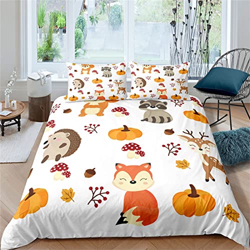 SJSXWQN Funda Nordica Cama 90 Infantiles Erizo Zorro Edred&oacute;n Cama 90 para Ni&ntilde;as Ni&ntilde;os con...