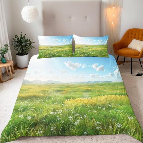 Funda Nordica Cama 90 Hierba Verde Funda edredon Paisaje Natural 3D Funda N&oacute;rdica 155x200 Funda...