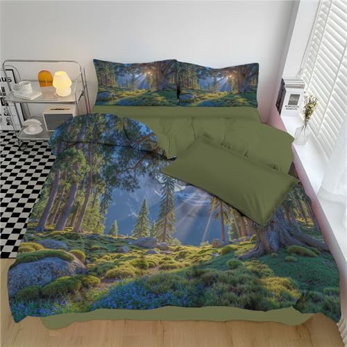 Juego de Funda de Edred&oacute;n Paisaje Forestal Funda N&oacute;rdica Hierba Soleada Reversible No Necesita...