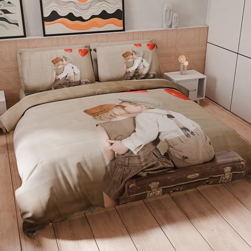 Petti Artigiani Italiani &ndash; Funda n&oacute;rdica King Size 260 x 240 cm (2 Fundas de Almohada de 50 x 80...