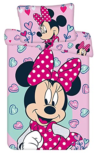 Disney Minnie Mouse Pink Baby Juego de ropa de cama de 100 x 135 cm + funda de almohada de 40 x 60...