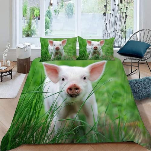 Funda Nordica Cama 135/150 Cerdito Funda Edredon 240x220 Patr&oacute;n de Cerdito 3D Fundas de Edred&oacute;n...