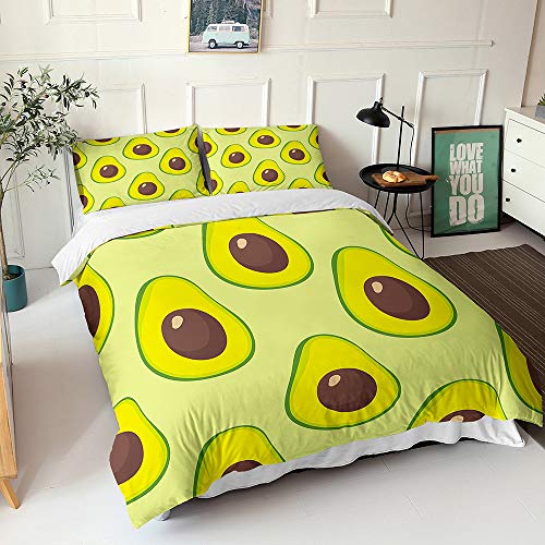 Aguacate Juego de Ropa de Cama, Morbuy 3D Fruta Impresi&oacute;n Microfibra Juego de Fundas de Edred&oacute;n...