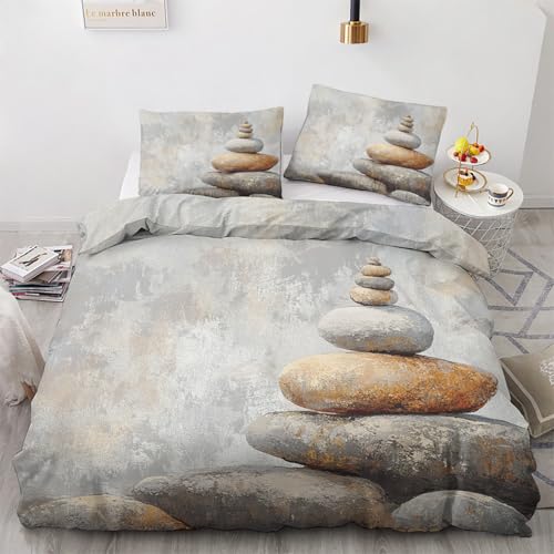 Gen&eacute;rico Funda Nordica Cama 180 Zen, Funda Edredon 240x260 y 2 Fundas de Almohada 50x75, Juego de...