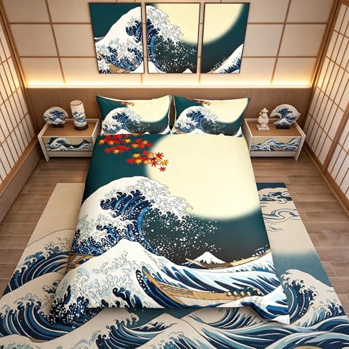 Juego de Funda n&oacute;rdica para Cama,Flores de Cerezo japonesas,para Mujeres y ni&ntilde;as,Funda n&oacute;rdica de...