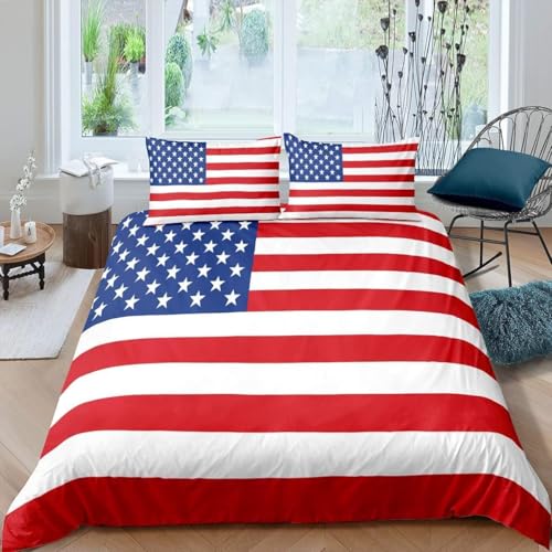 LUYAPOND Fundas Nordicas Cama 105 Bandera Nacional, Fundas N&oacute;rdicas Am&eacute;Rica, Juego de Ropa de Cama...