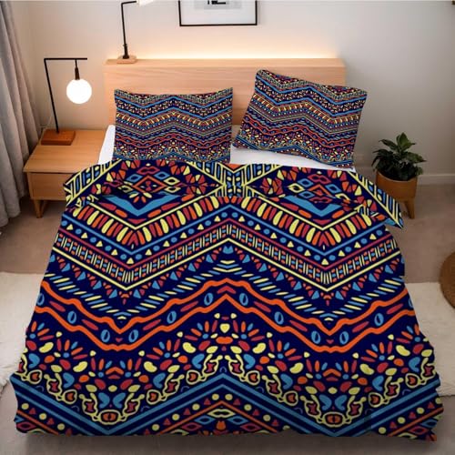 PNHCL - Funda n&oacute;rdica de 200 x 200 cm, estilo bohemio, retro para 2 personas, con 2 fundas de...