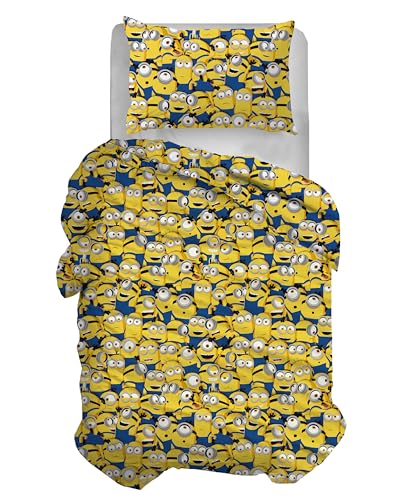hermet Minions - Funda nórdica Individual, Funda nórdica Individual de algodón, Juego de Funda...