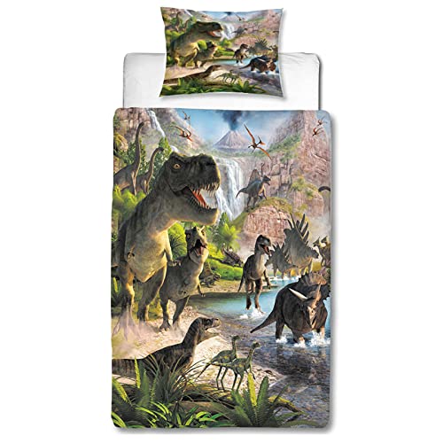 MUSOLEI Funda n&oacute;rdica de 140 x 200 cm, dise&ntilde;o de dinosaurios, impresi&oacute;n 3D, ropa de cama infantil...
