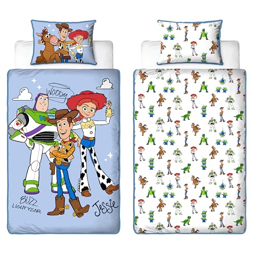 Disney Juego de Funda n&oacute;rdica Oficial Toy Story Infantil Individual | Ropa de Cama Reversible de...