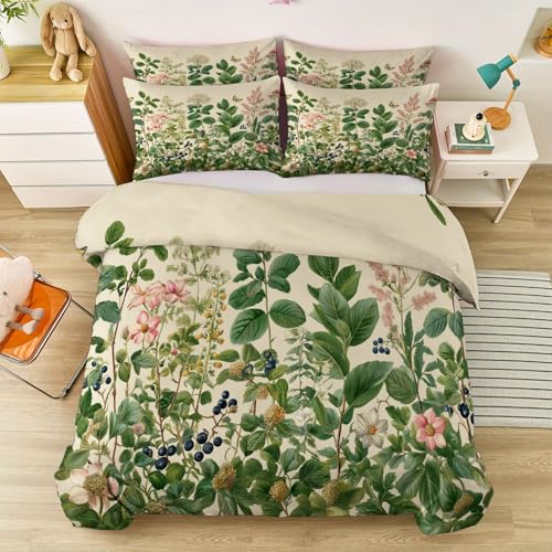 Funda n&oacute;rdica 230 x 220 cm Juego de Cama Doble, Funda n&oacute;rdica Hierbas Naturales Flores Silvestres...