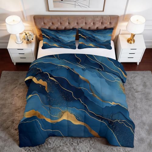 Gen&eacute;rico 240 x 220 cm Edred&oacute;n Moderno Estampado Suave, Ropa de Cama Reversible con Fundas de...