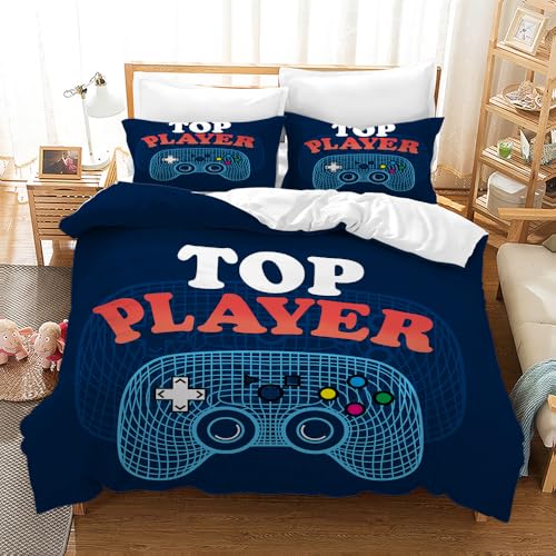 Gegeryozer - Funda n&oacute;rdica para Gamer (135 x 200 cm, 3D impresi&oacute;n, juego de cama para ni&ntilde;os,...