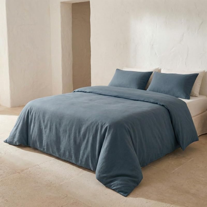 Juego Funda N&oacute;rdica Cama 80/90, Lisa 100% Algod&oacute;n, Funda Edred&oacute;n 150x220 cm y Funda Almohada,...