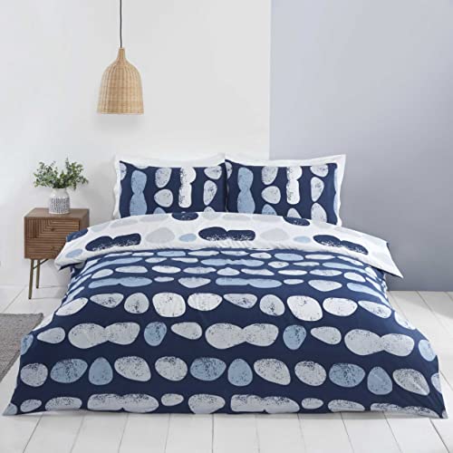 Rapport Home Truro Mircrofibre - Juego de Funda n&oacute;rdica Reversible para Cama Doble, Color Azul