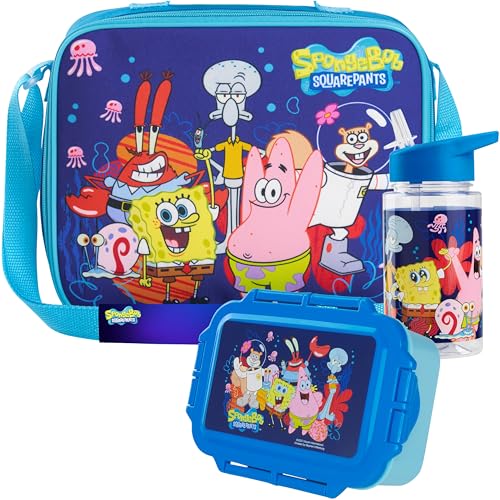 Get Trend SpongeBob Squarepants Bolsa Termica Infantil con Fiambrera Almuerzo Botella Agua Ni&ntilde;os 3...
