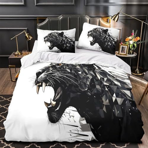 Arte de la Pantera Negra 3D Impresi&oacute;n Edred&oacute;n funda 3pz Microfibra cremallera oculta Estilo de...