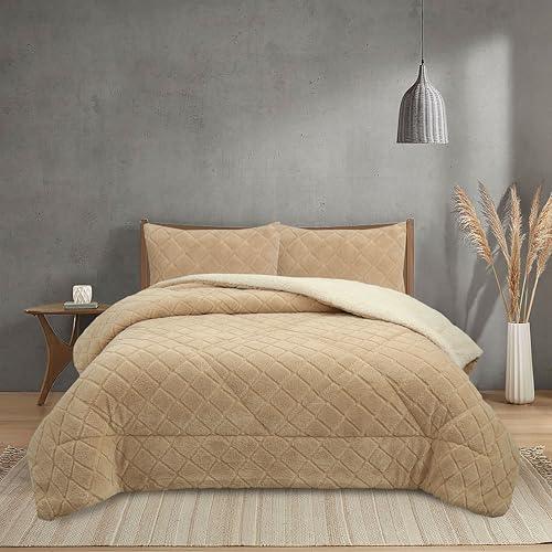 NH NOVOTEXTIL HOGAR Edred&oacute;n Invierno Sherpa Cama 180 (270x260) Extra Grueso 560gr/m2 Efecto...