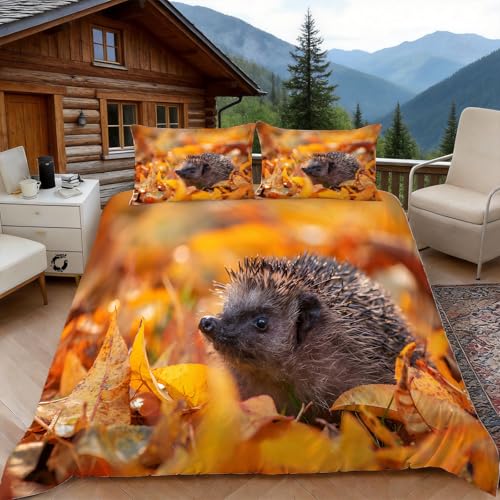 Duosm Funda Nordica Cama 90 Lindo Erizo 3D Fundas Nordicas Animales Bonitos
