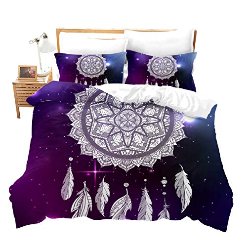 Loussiesd Juego de con Estampado de Mandala, Bohemia para Adultos, Juego de edred&oacute;n de 3 Piezas,...