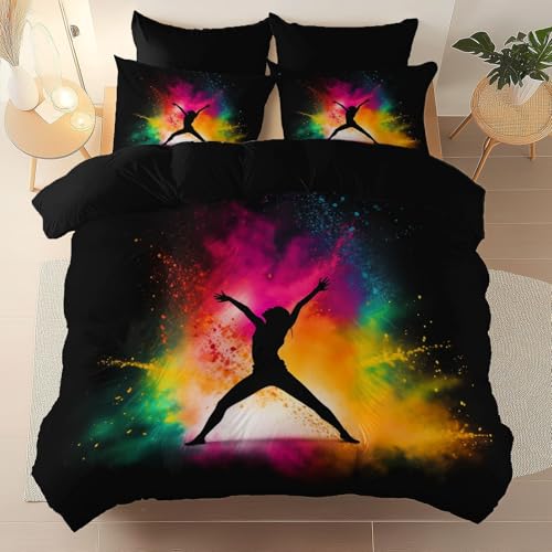 Juego de Funda Nordica Cama 90 Patr&oacute;n de Figuras De Gimnasia Sencillas Funda Edredon, 150 x 220 cm...