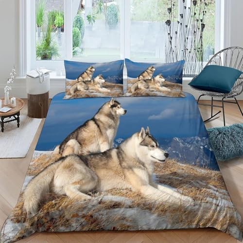 Funda Nordica Cama 80/90 Infantil Husky Funda Edredon 135x200 Lindas Mascotas Animales Fundas...