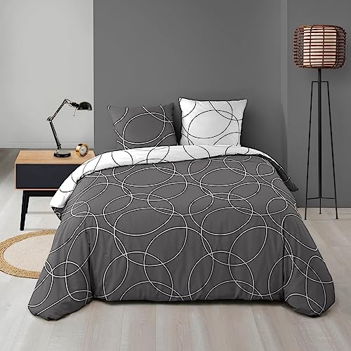 Douceur d'Intérieur - Juego de funda nórdica, poliéster, 240 x 220 cm