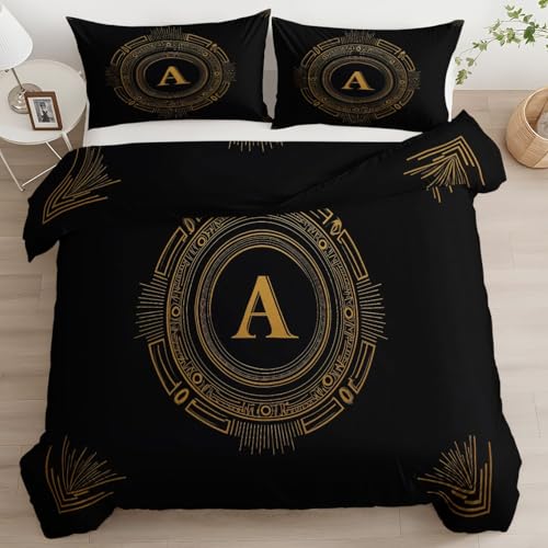 Juego de Funda N&oacute;rdica 120 x 150 cm, Ropa de Cama Elegante Minimalista Letras, Microfibra Suave y...