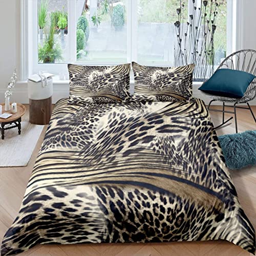Funda de edred&oacute;n con estampado de leopardo para ni&ntilde;os, hombre y mujer, funda de edred&oacute;n de lujo,...