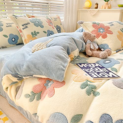 Morbuy Funda Nórdica de Franela, Invierno Reversible Terciopelo de Coral Funda Nórdica con...
