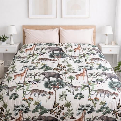 FOCARIS Home Funda nordica Cama 150 Estampada Reversible + 2 Fundas Almohada Juego 3 Piezas edredon...