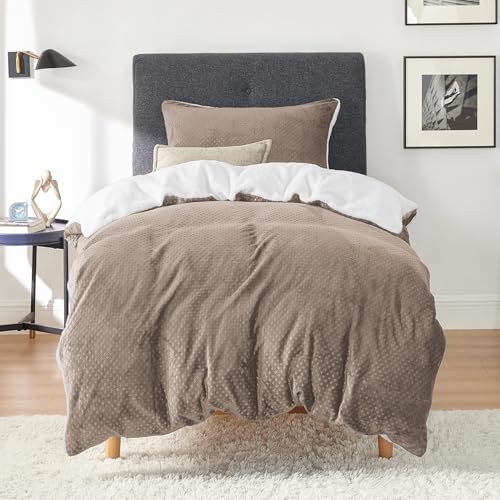 BEDSURE Ropa de cama mullida de 135 x 200 cm, color caqui, funda nórdica de invierno de forro polar...