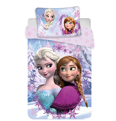 Disney Frozen Anna Elsa - Juego de s&aacute;banas para cama individual, compuesto por funda n&oacute;rdica de...
