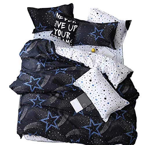 ED-Lumos Juego de Ropa de Cama ４Piezas para Cama 105cm Funda de edredón 180x220cm Sábana...