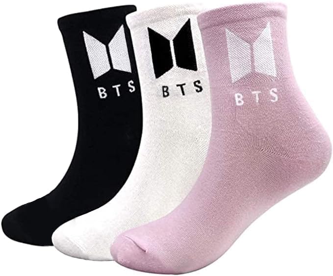 3 pares de calcetines BTS, calcetines de punto de algodón, 35 – 44 Kpop Calcetines permanecer...