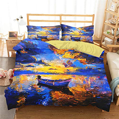 Juego de Ropa de Cama, Morbuy 3D Pintura de Paisaje Impresi&oacute;n Microfibra Juego de Fundas de...