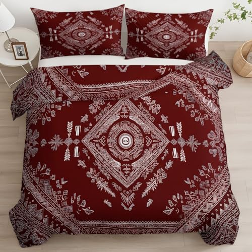 Juego de Funda N&oacute;rdica 120 x 150 cm, Ropa de Cama Vintage Tribal Patr&oacute;n, Microfibra Suave y...