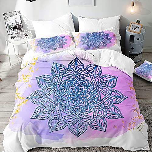 Surwin Mandala Juego de Cama 3 Piezas para Cama 90, 135 o 150cm, Microfibra 3D Juegos de Fundas para...