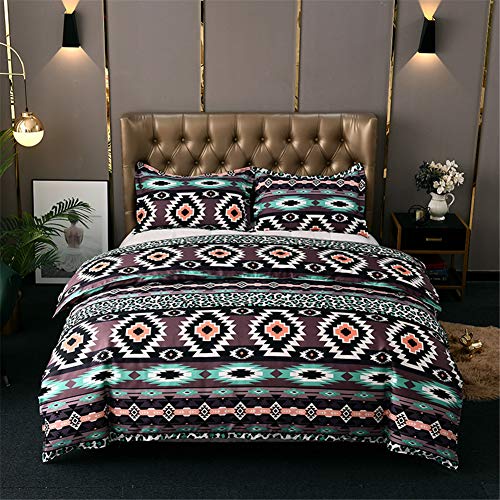 Chanyuan Juego de ropa cama bohemia, 135 x 200 cm, 2 piezas, diseño indio mandala, suave...